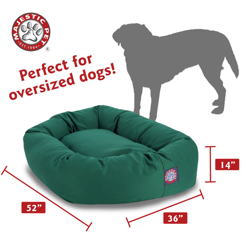 Lit ovale pour animal de compagnie, Vert, Moyen (l 23 po x P 32 po x H 7 po)