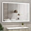 Grand miroir de salle de bain 60 x 40 pouces avec éclairage DEL, étanche, cadre robuste en aluminium, 3 options, gestion tactile intelligente. Miroir DEL 59,23 x 40,44 pouces, versions colorées, option d'installation.