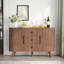 Sideboard Buffet Cabinet with Sliding Tambour Doors and Curved Fluted Design