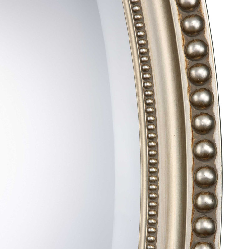 Miroir décoratif biseauté traditionnel Nunn, Argent métallique