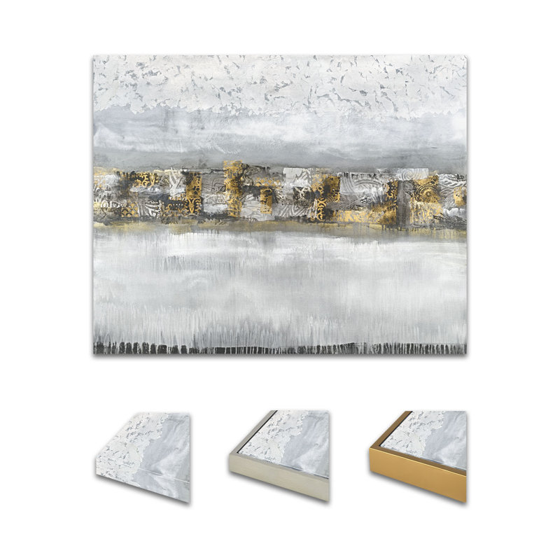 Linear Filagree Painting by Jennifer Hollack Raboin, 40" H x 50" W x 2" D, Stretched Canvas