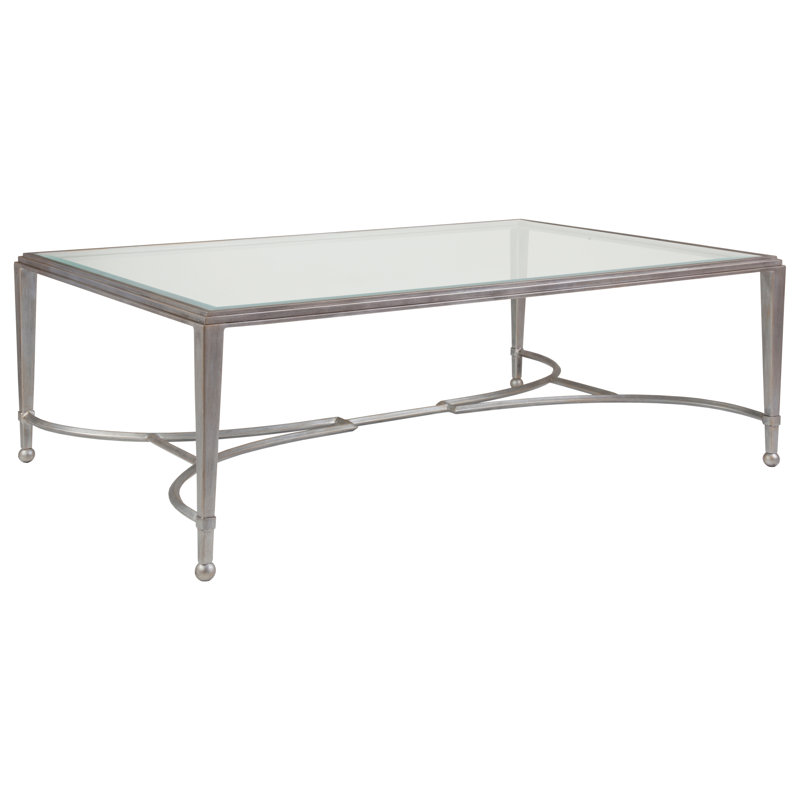 Table basse en métal Sangrevese, Argento, H 19 po x l 36 po x L 54 po