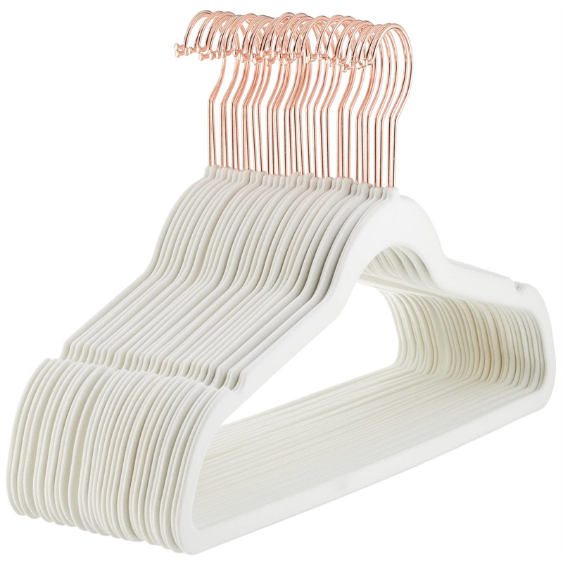 5 cintres pour accessoires antidérapants, 30, Ivoire / Argenté