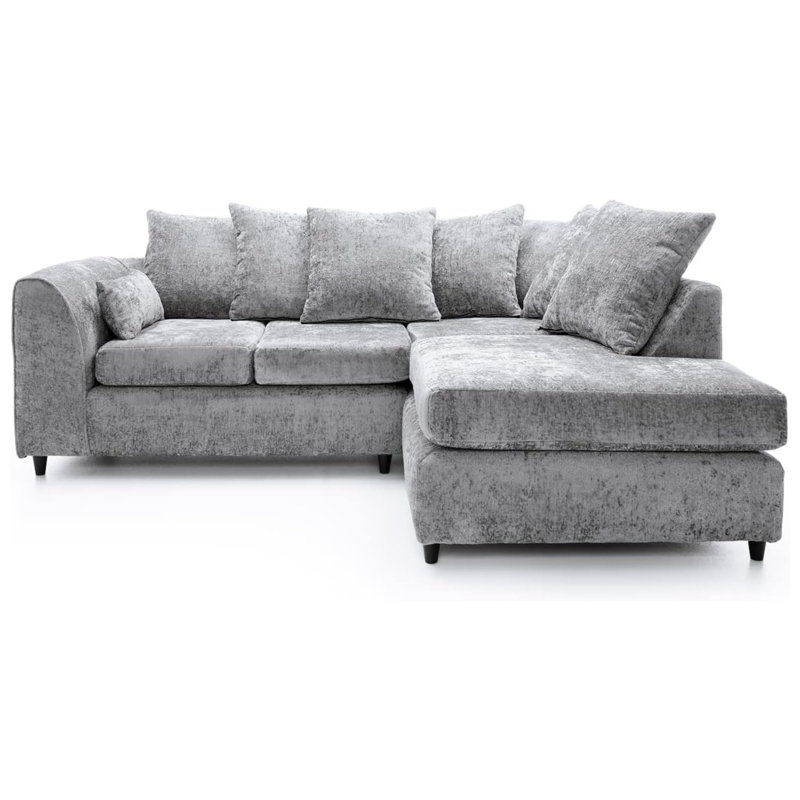 4 Seater Corner Sofa , Right Hand Facing, Silver