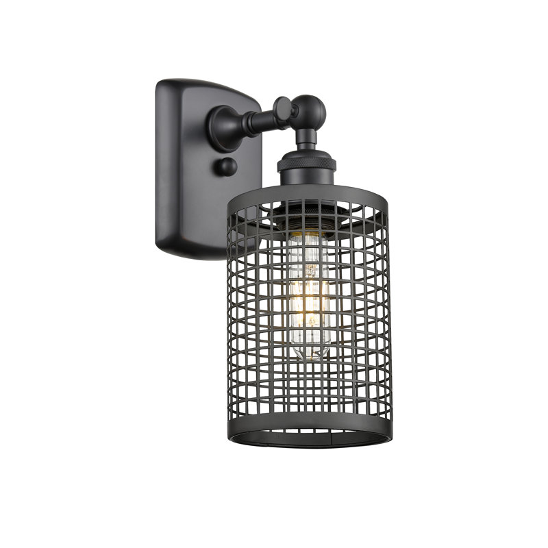 Applique murale 1 lumière 18 po Makelle, Noir mat, Noir mat
