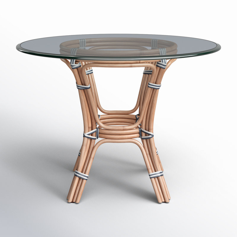 Pier Point Round Glass Dining Table, 48" W x 48" L