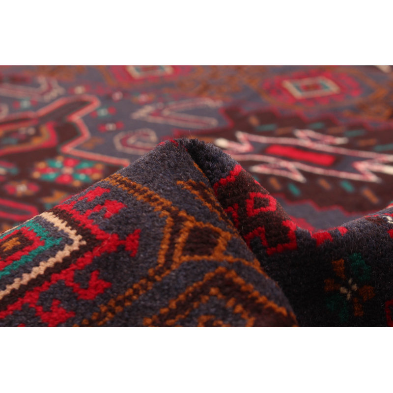 Tapis bleu foncé Teimani 3 pi 8 po x 6 pi 9 po