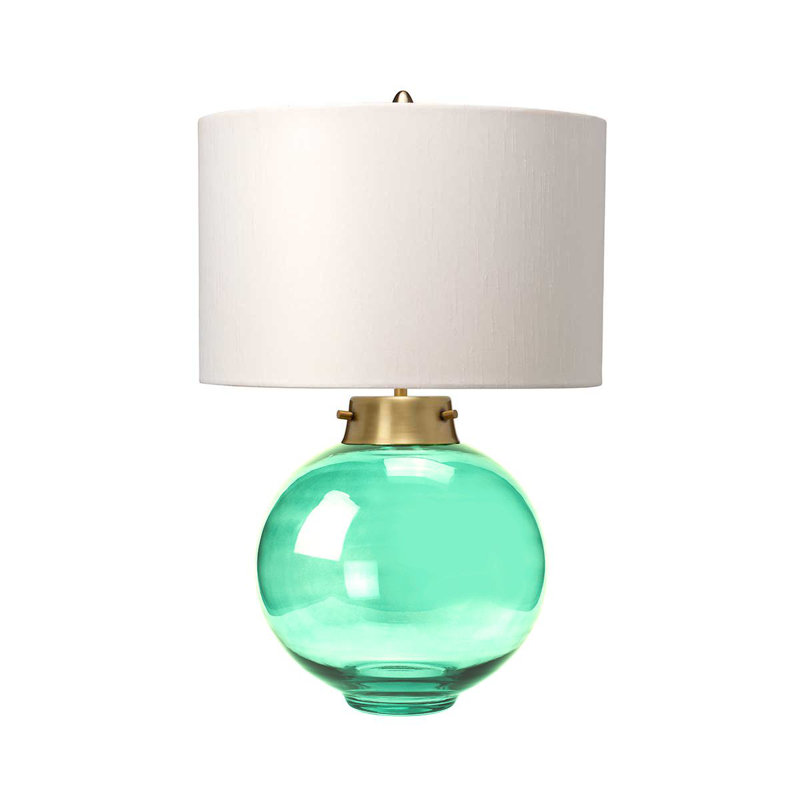 Morrice Glass Table Lamp, Green, White