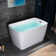 48'' x 27.5'' Freestanding Rectangular Bathtub with Integrated Seat, Non-Slip, for Small Spaces