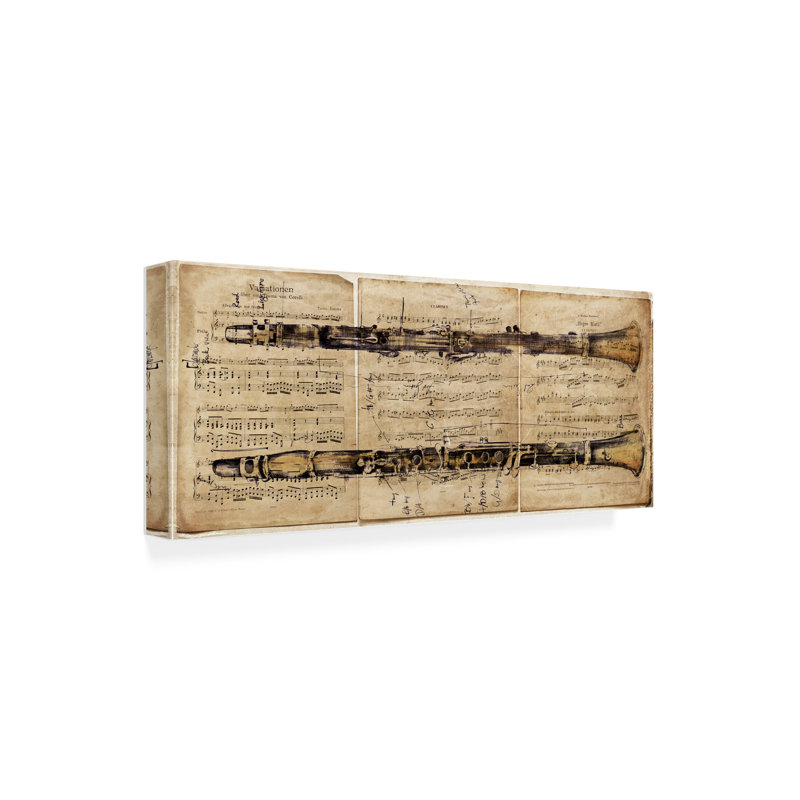 Art sur toile «Clarinet» par Sympos Design, H 8 po x l 19 po x P 2 po
