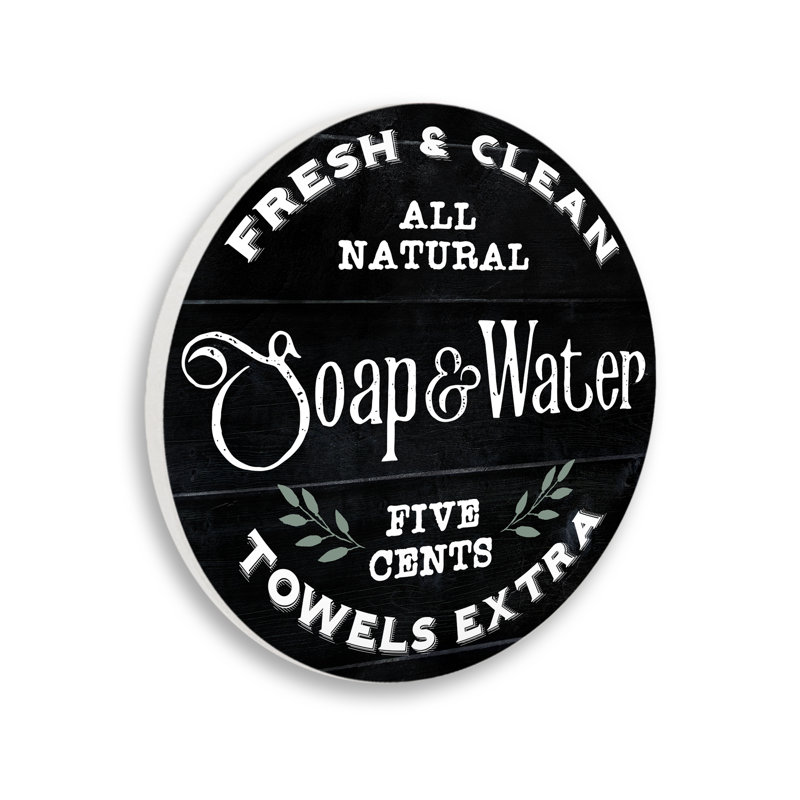 Plaque murale fraîche et propre pour salle de bain Fresh & Clean, 12 po de diamètre
