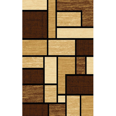 Tapis abstrait brun / beige Mccampbell