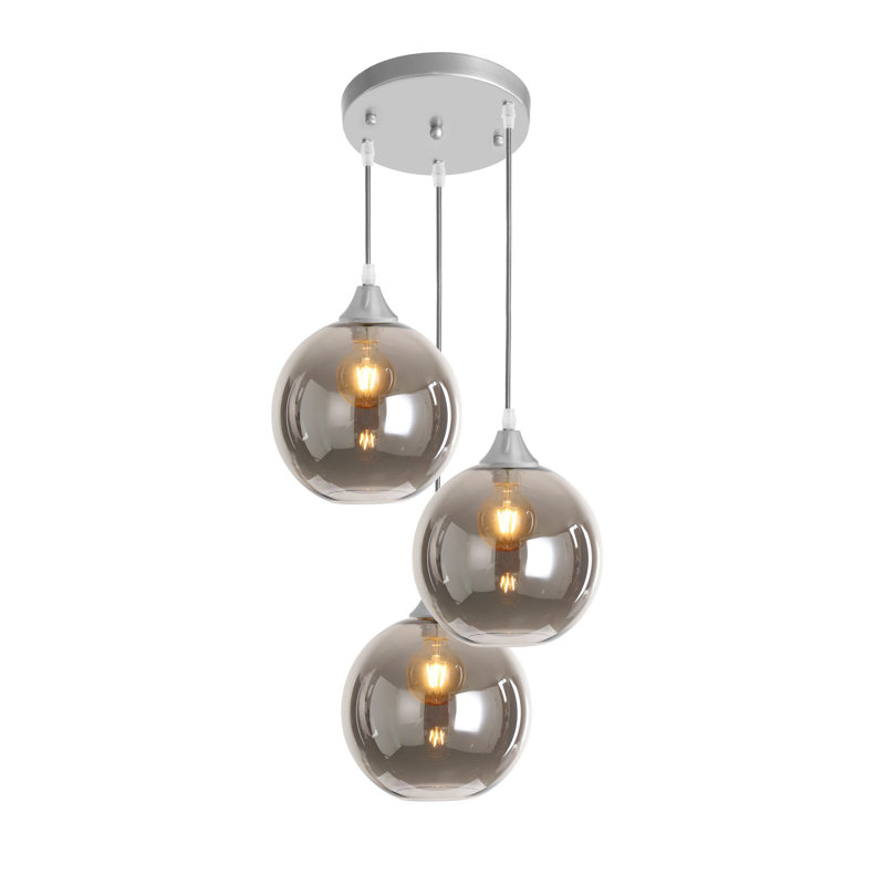 Ber 3 - Light Cluster Pendant, Smoke, Silver