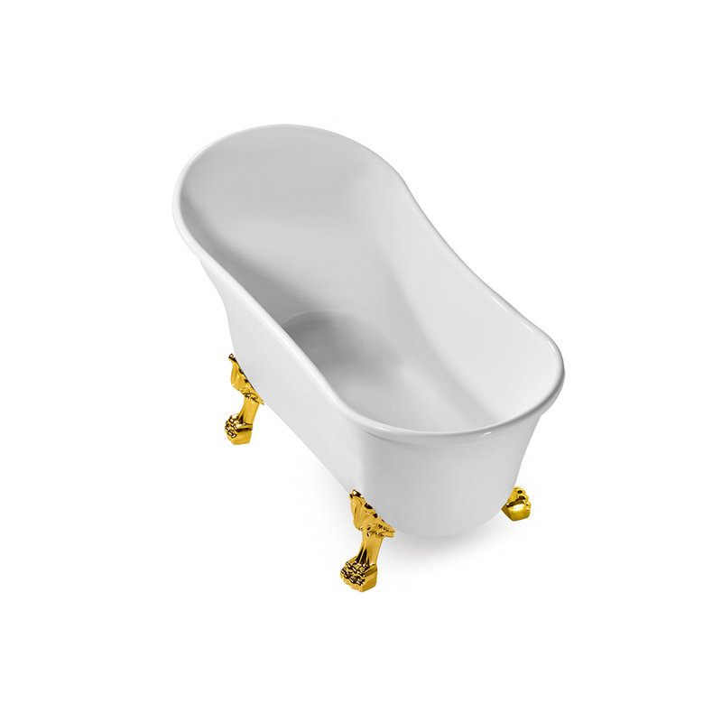 Baignoire de trempage sur pieds 59 po., Or poli, Or poli