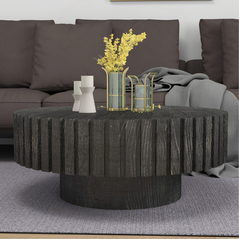 Table basse en bois naturel, Noir