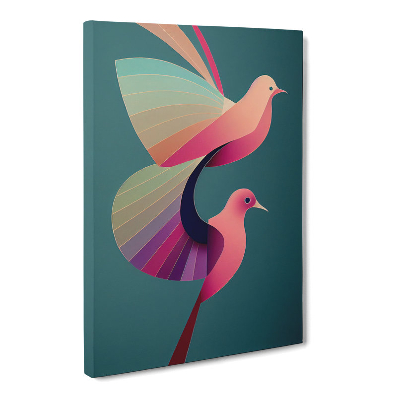 Dove Bird Duo - Wrapped Canvas Print, 50cm H x 35cm W x 3cm D