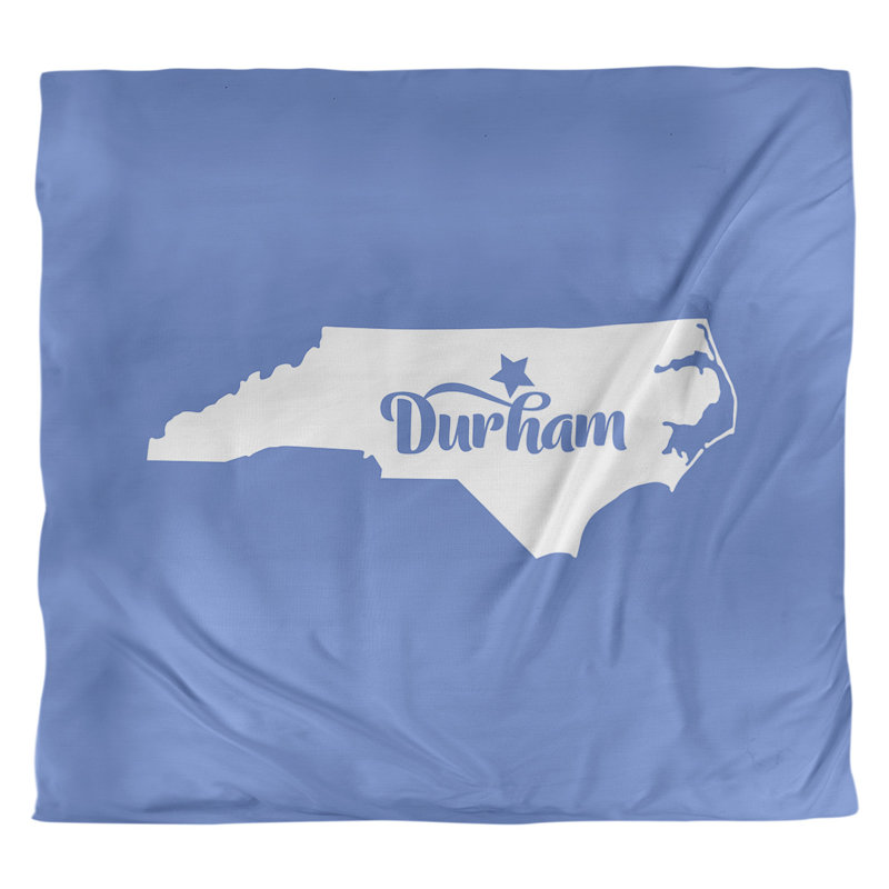 Housse de couette de caroline du nord durham, Housse de couette pour grand lit, Bleu, Microfibre