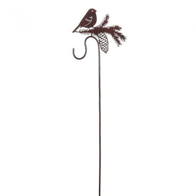 Bird & Pinecone With Hook Stake