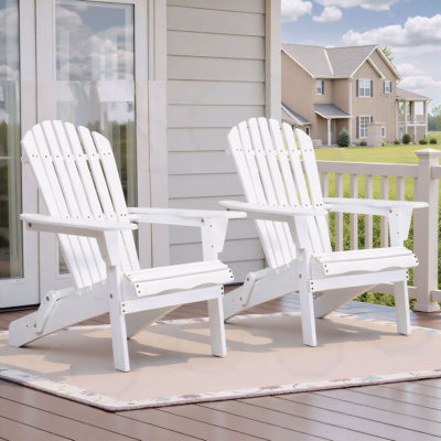 Solid Wood Folding Adirondack Chair by Highland Dunes