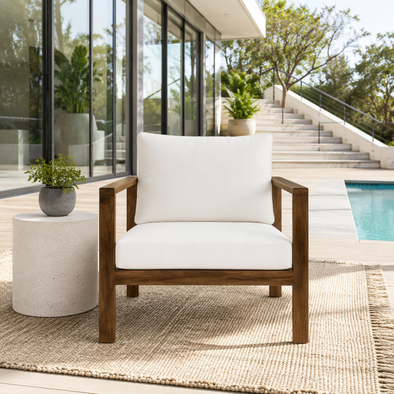 Ensemble de chaises d'extérieur, Brun et crème - 4 pièces