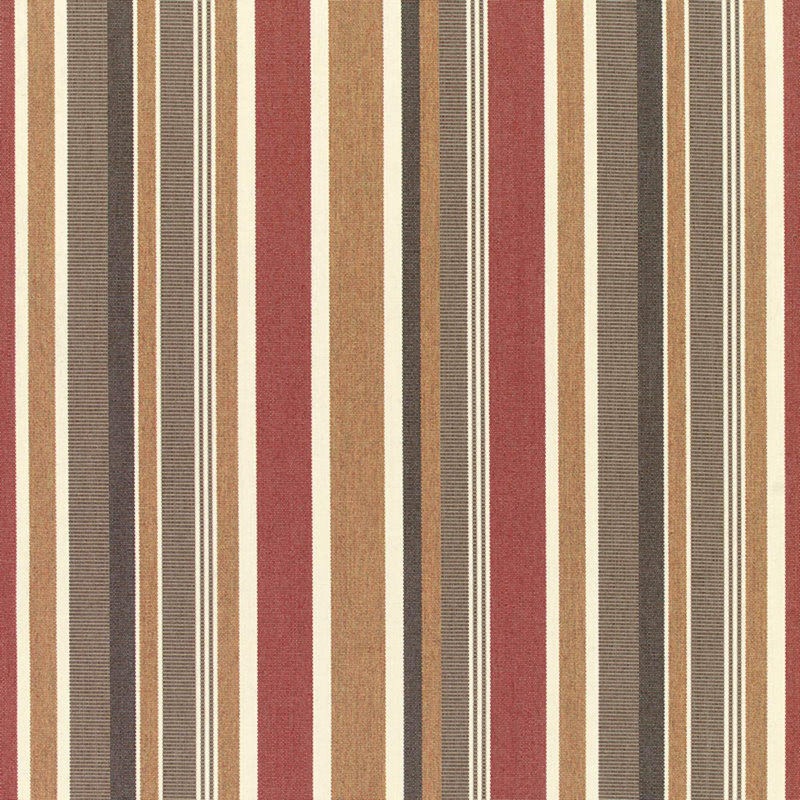 Casual Cushion Wicker Outdoor Chair Cushion, Striped Sunbrella Fade-Resistant for Wicker Dining Chairs & Sunroom Seats, 19.5"W x 19.5"D, 2.5" thick, Reversible, Brannon Redwood