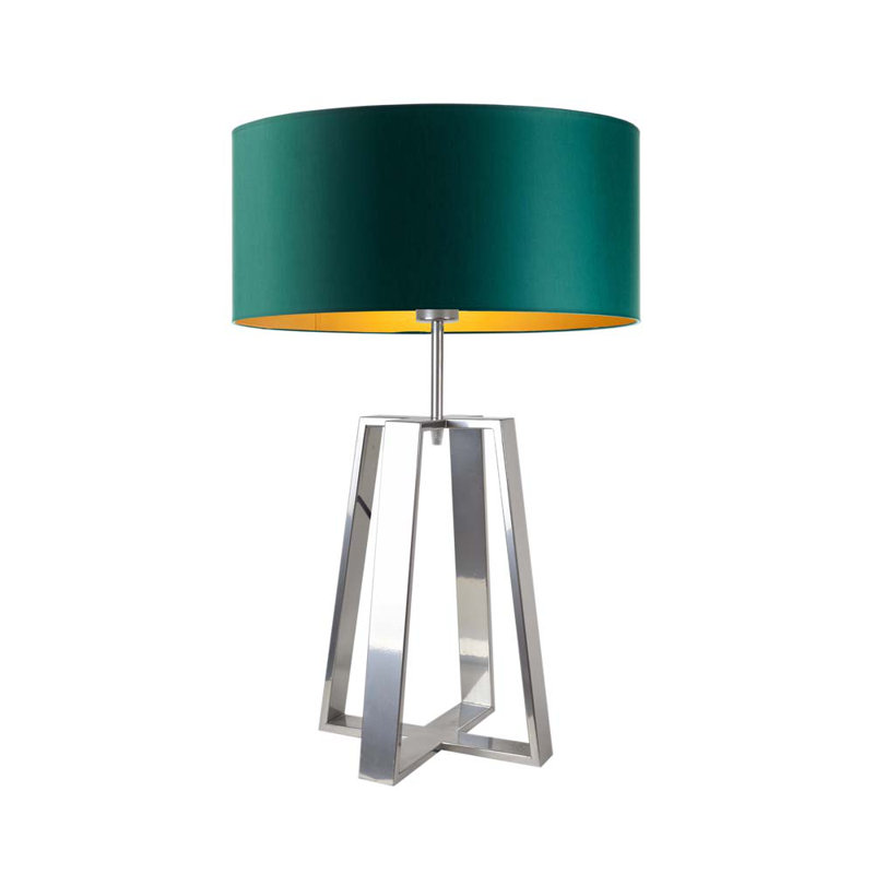 Selah Metal Table Lamp, Silver, Green