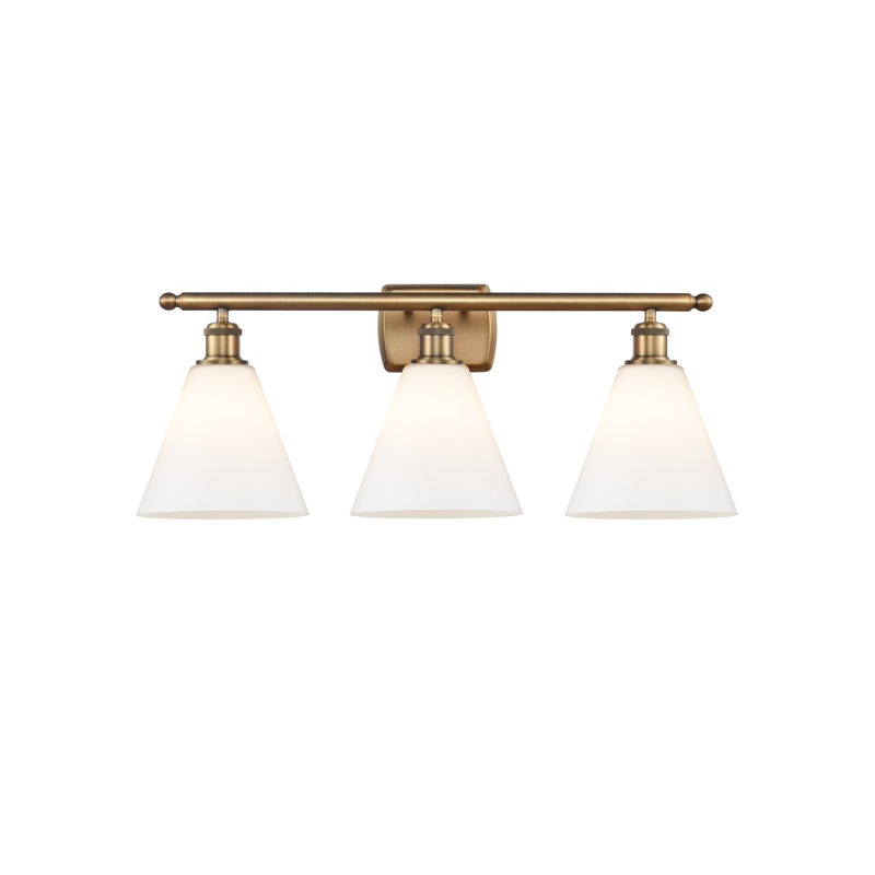 Harini 3 - Light Vanity Light, Matte White, LED, Brushed Brass