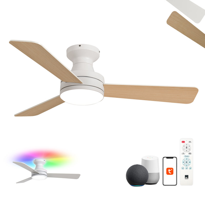 42" Orison Ceiling Fans With Lights, Smart Rgb Backlight, Dimmable Lighting, Alexa Voice Control