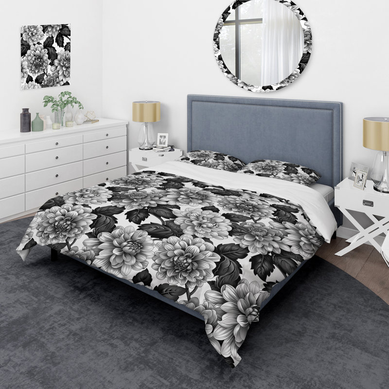 Ensemble de housse de couette transitionnel noir et blanc, Housse de couette très grand et 2 très grandes t