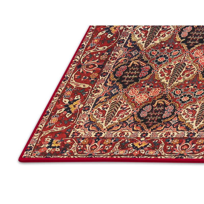 Tapis beige/brun/noir traditionnel Yanga, Rectangle 5 pi x 7 pi