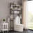 Classic Black Four‑Tier Wooden Storage Rack With Adjustable Height For Toilet Featuring Bathroom Storage And Paper Placement