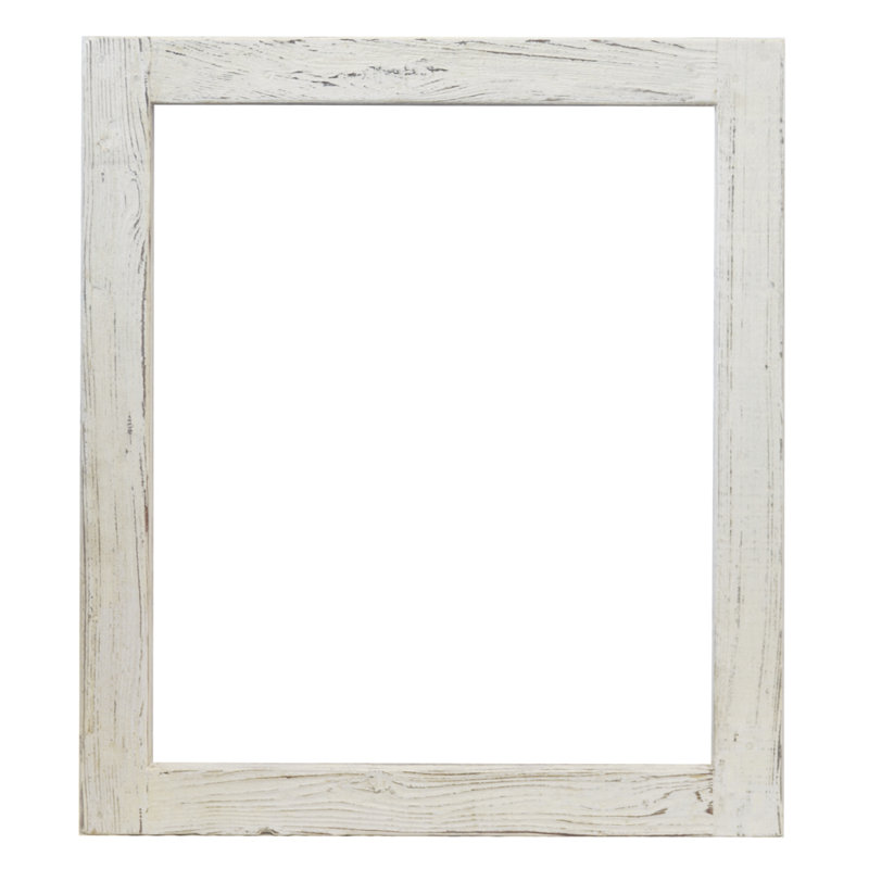 Miroir de salle de bain biseauté moderne et contemporain Americana, Blanc délavé