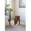 Table d'appoint sculptée en bois de paulownia avec finition brun naturel