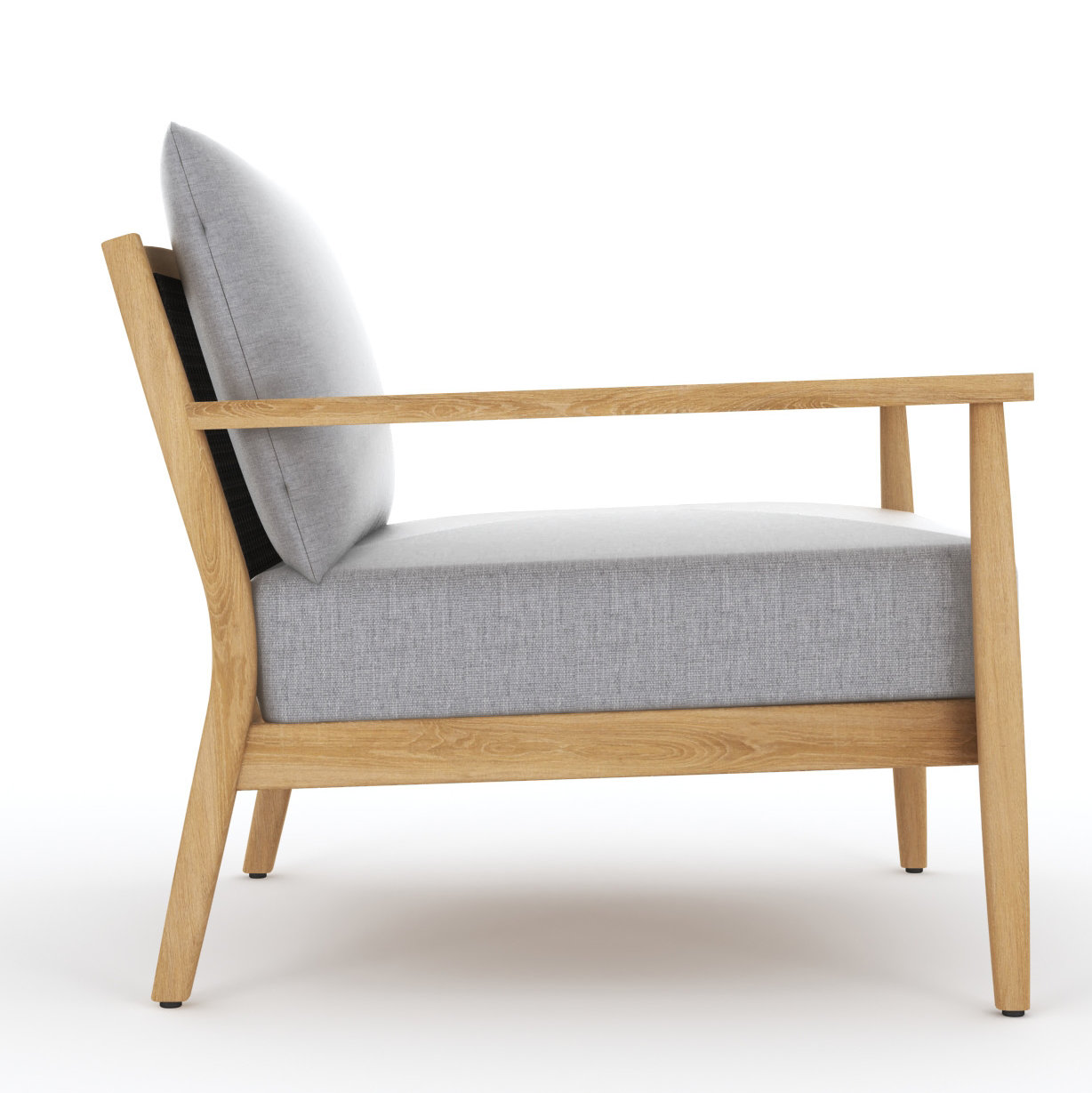 Juniper Teak Patio Lounge Chair, Gray