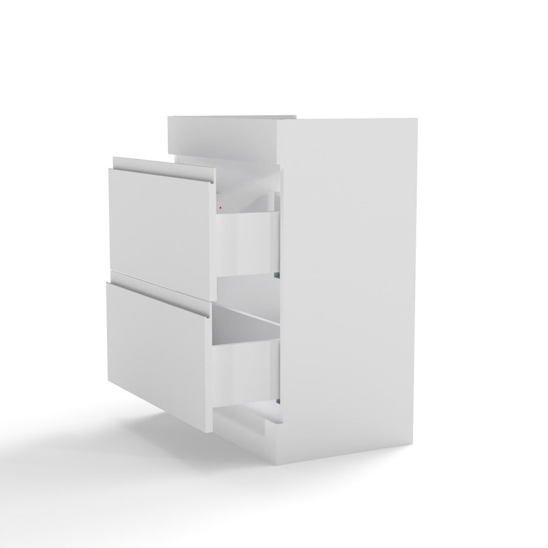 Armoire de meuble-lavabo compacte, MDF blanc, minimaliste moderne pour les petits espaces