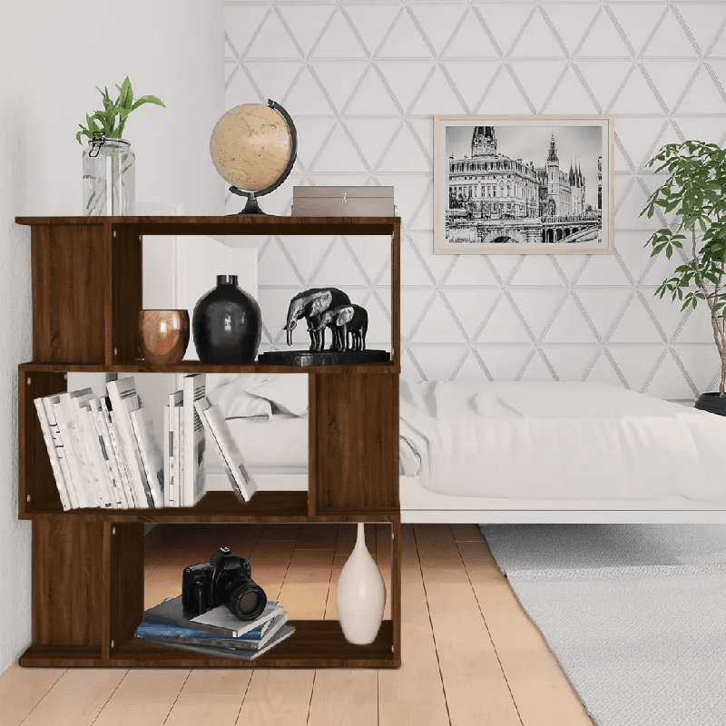 Hawkes 96cm H x 80cm W Chipboard Standard Bookcase, Brown Oak
