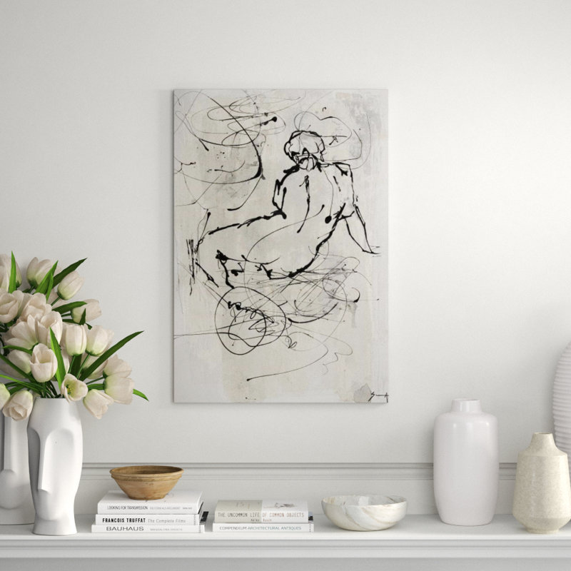 Contour Figure II Painting by Altamura Stefano, 35" H x 24" W x 1.5" D, Glass Coat