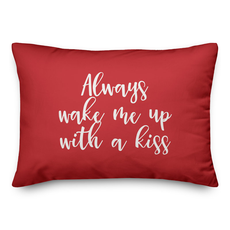  Coussin Always Wake Me With A Kiss, Rouge