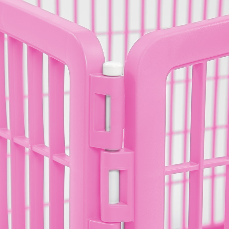IRIS 23.63'' H 4 Panel Plastic Exercise Pen, Pink