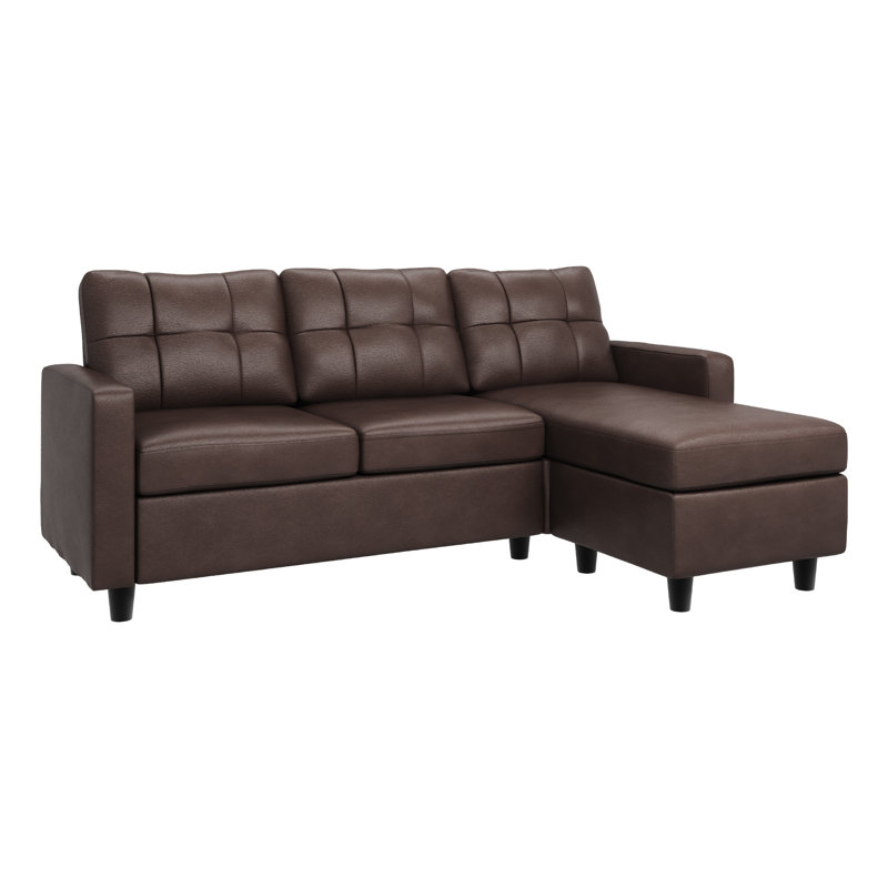 L-Shaped Reversible Sectional Upholstered Sofa Couch
