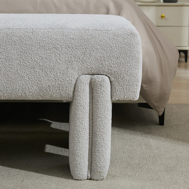 Banc de chambre rembourré 59,4 po Bulwell, Gris