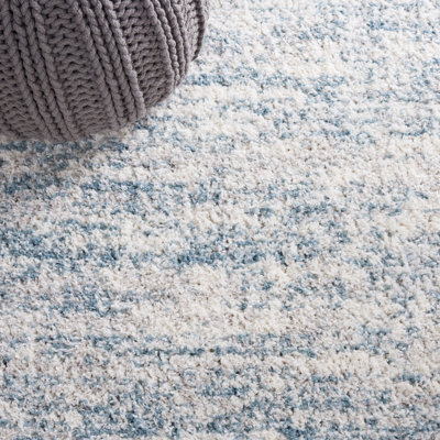 Jeremias Berber Shag 563 Area Rug In Ivory / Light Aqua