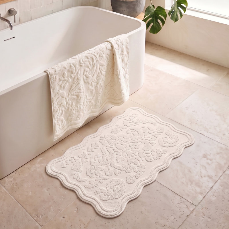 100% Cotton Bath Mat, Cream