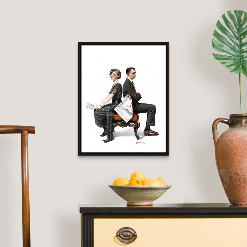 Art mural sur toile Norman Rockwell, Cadre flottant noir, H 22 po x l 18 po x P 1,75 po
