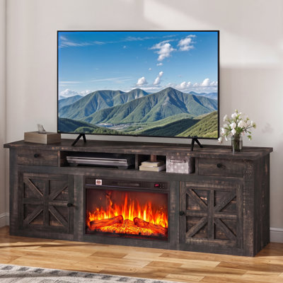 Rosan 70" W Manufactured Wood TV Stand with Electric Fireplace