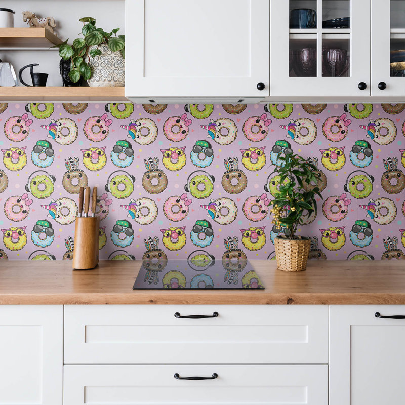 Brockway 30cm x 30cm PVC Field Tile in Pink/Brown/Blue