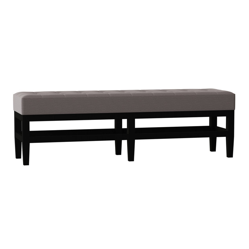 Galindo-White Upholstered Bench, Lena Pewter, Walnut