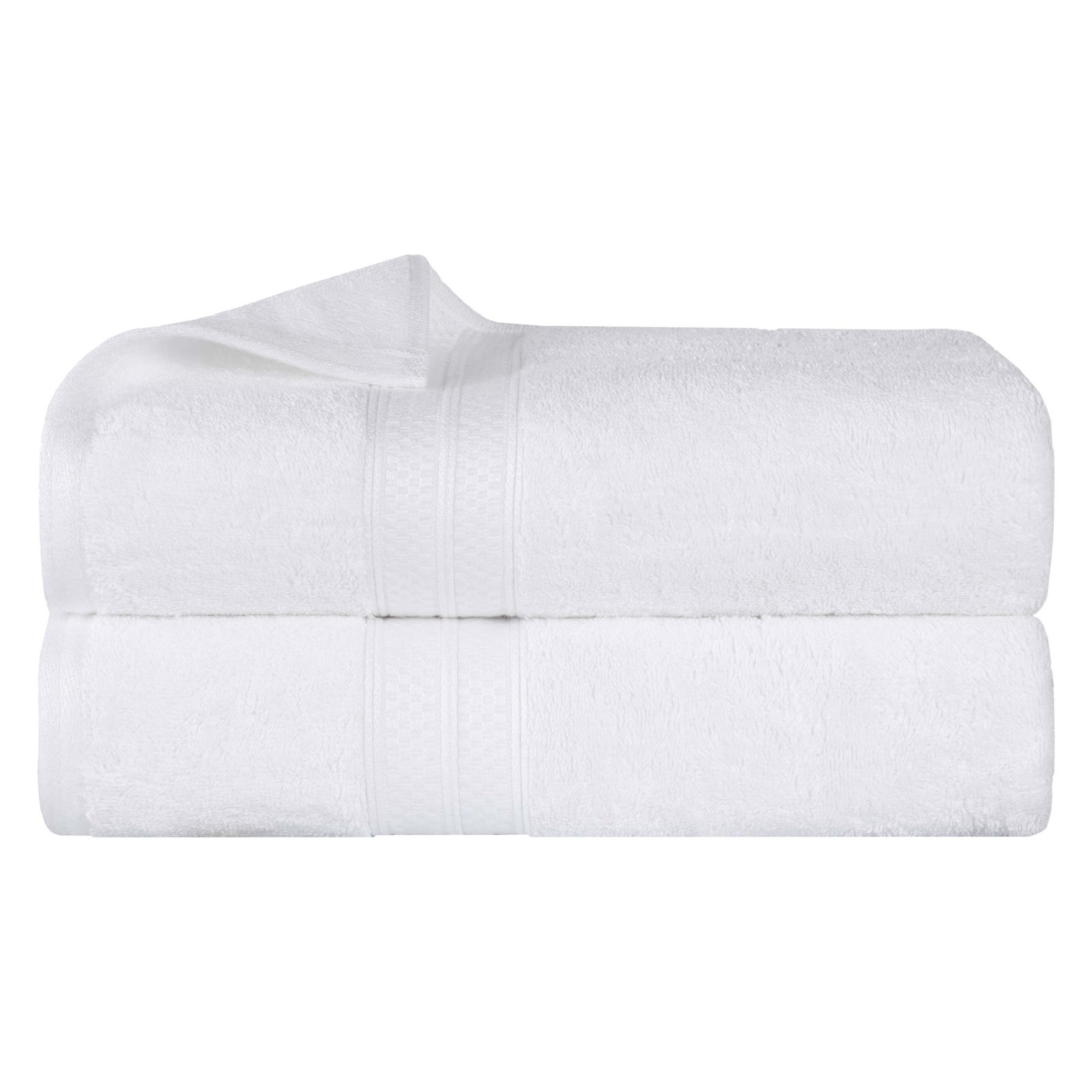 Nolhan Bamboo Cotton Bath Towel Set, White