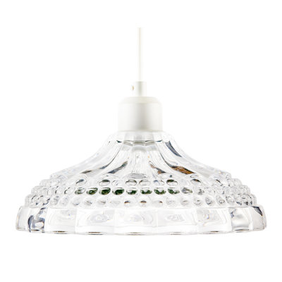 Modern Clear Textured Glass Dome Pendant Light Shade With Bubble Decor By 