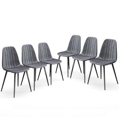 Carlo Anti Stain Velvet Dining Chairs Padded Seat Metal Legs Kitchen Office